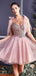 Charming popular V-neck Sleeveless Short Homecoming Dress, HD0311