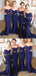 Women Sexy Mermaid Sweet Heart Royal Blue Cheap Long Wedding Party Bridesmaid Dresses, WG106