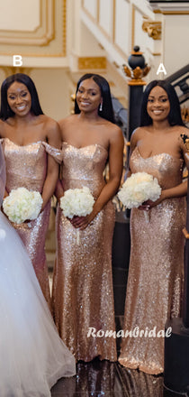 Mismatched Mermaid Sweetheart Sequin Long Bridesmaid Dresses Online,RBWG0053