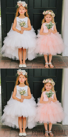 Round Neckline Hi-line Tulle Pixie Tutu Dresses, Cheap Flower Girl Dresses, FG015