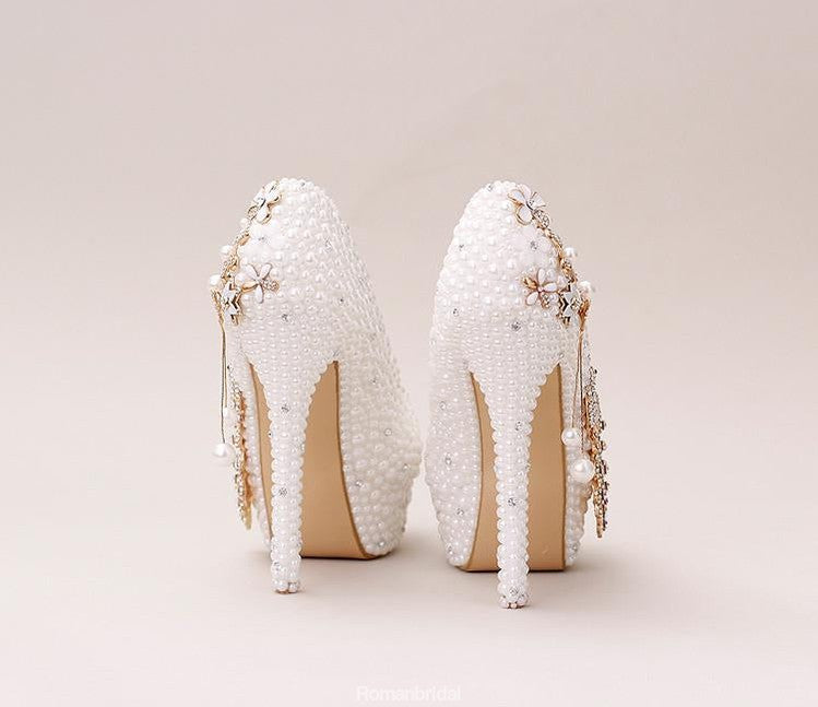 Rhinestone High Heels Platform Shoes Women Pumps Party Wedding Shoes, –  AlineBridal