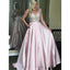 A-line Floor-length V-neck Sleeveless Beading Backless Long Prom Dresses, PD0559