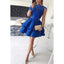 New Arrival Long sleeves Blue Lace Appliques Short Homecoming dresses, HD0370