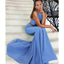 Mermaid Two-pieces Halter Sexy Backless Blue Prom Dresses, PD0659