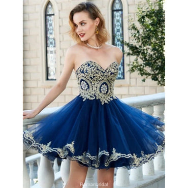 Amazing Unique A-line Sweetheart Lace Appliques Short Homecoming Dresses, HD0374