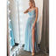 Spaghetti Straps Floor-length V-neck Sleeveless High Split Chiffon Prom Dresses, PD0560