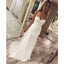Elegant Spaghetti Straps Simple Beach Sweetheart Appliques Wedding Dresses, WD0390