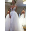 Floor-Length Spaghetti Straps Deep V-neck Backless Lace Wedding Dresses, WD0400