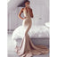 Mermaid V-neck Sleeveless Long Backless Prom Dress With Train, PD0621