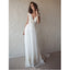 A-line V-neck Cap Sleeves Appliques Wedding Dresses With Train, WD0442
