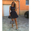 Popular round neck sleeveless sequins elegant short dark blue homecoming dresses, HD0338