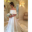 Gorgeous A-line Off-shoulder Simple Cheap Wedding Dresses With Train, WD0415