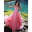 Gorgeous V-Neck Sleeveless Pink Long Prom Dress, PD0618