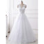 Charming Aline floor length lace top beading wedding dresses with Lace up back, WD0339