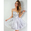 Sweetheart Embroidery Top Sleeveless Tulle Skirt Short Homecoming Dresses, HD0455