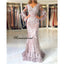 Mermaid V-neck Half Sleeves Lace Long Prom Dress, PD0626