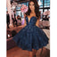 Newest A-Line Sweetheart Sexy Blue Lace Homecoming Dress with Beading, PD0107