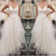 Spaghetti Straps Lace Appliques Organza Cheap Wedding Dresses, WD0425