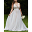 Gorgeous A-line Sleeveless Appliques Tulle Wedding Dresses With Train, WD0394
