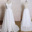 New Arrival chiffon Lace Appliques Backless Sexy Simple Beach Wedding Dress with train, WD0350