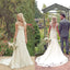 Full Lace Country styles V-neck Sleeveless Long Wedding Dress with train, WD0380