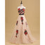 Newest Straight across Print evening dress with trailing, A-line long prom dresses, PD0530