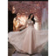 Round Neck Long Sleeves Beading Long Chiffon Prom Dresses, PD0663
