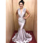 Mermaid V-neck Sleeveless Long Prom Dress With Pleats, PD0619