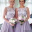 Most Popular Junior Pretty Organza Bateau Off Shoulder Lace Short Bridesmaid Dresses, WG31