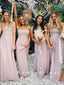 Newest A-Line Spaghetti Straps Chiffon Cheap Simple Long Bridesmaid Dresses Online,RBWG0030