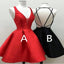 A-line Simple V Neck Backless Short Cheap Homecoming Dresses, HD0359