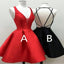 A-line Simple V Neck Backless Short Cheap Homecoming Dresses, HD0359
