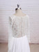 Newest Round Neck Long sleeves Lace Top Chiffon Simple Beach Wedding Dresses, WD0368