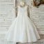 Lovely Princess Off White Lace Tulle Sleeveless Round Neck  Flower Girl Dresses, FGS035