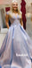 Simple Off-shoulder Satin Cheap Long Prom Dresses,RBPD0119