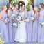 New Arrival Simple V-neck Tulle Cheap Bridesmaid Dresses, BD0532