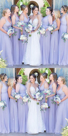 New Arrival Simple V-neck Tulle Cheap Bridesmaid Dresses, BD0532