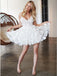 A-Line Straps V-Neck Cute Appliques Tulle Homecoming Dresses, HD0539