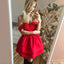 Newest Off-the-Shoulder Red Simple Cheap Short Homecoming Dresses, HD0437