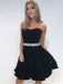 Newest Sweetheart Black Velvet Short Homecoming Dresses With Belt, HD0547