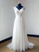 Newest A-line Sweep Trailing Chiffon V-neck Lace Top Backless wedding dresses, WD0334