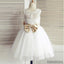 Lace Top Tulle Flower Girl Dresses, Popular Zip Up Knot Bow Little Girl Dresses , FG077