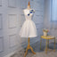 Unique Simple Embroidery White Junior Cheap Popular Homecoming Dresses, HD0389