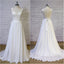 Romantic Elegant New Designed A Line Backless Floor Length chiffon Wedding Dresses with train, WD0349