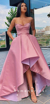 Ball Gown Sweetheart High Low Simple Cheap Prom Dresses Online,RBPD0005