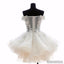 A-Line Scoop Sleeveless Lace Beading Short Chiffon Dresses, mini pink Homecoming Dress, HD0316