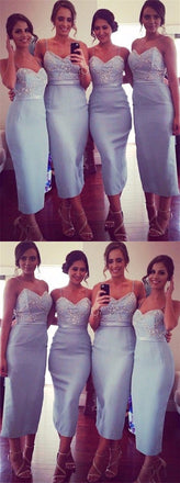 Newest Spaghetti Straps V-neck Appliques Short Bridesmaid dresses, BD0520