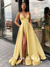 New Arrival A-Line V-Neck Spaghetti Straps Split Side Long Prom Dresses Online,RBPD0053