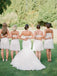 Sweetheart Short Simple Ivory Chiffon Bridesmaid Dresses, BD0565