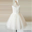 Scoop White Sleeveless Unique New Flower Girl Dresses, FG090